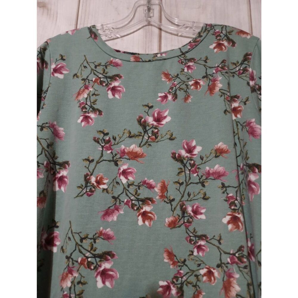 Cameo Appearance Shirt Ladies 1x Turquoise Pink Floral - Picture 3 of 7